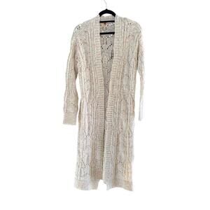 Pilcro By Anthropologie Beige Knit Longline Cardigan Sweater Size XS